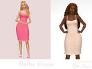 Sims 4 — Baibe Dress by Dissia — Two tone midi sleeveless straps dress