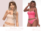 Sims 4 — Baibe Top Set by Dissia — Sleeveless straps two tone top