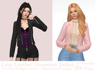 Sims 4 — Lera Leather Accessory Jacket by Dissia — Leather accessory jacket in two versions - v2 one is a bit oversized