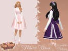 Sims 4 — Marin Dress by Dissia — Cute and kawaii dress with lace and bows layered on white shirt
