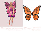 Sims 4 — Mariposa Wings (Accessory) by Dissia — Butterfly like fairy wings with soft glitter, inspired by one of popular