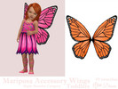 Sims 4 — Mariposa Wings Toddlers (Accessory) by Dissia — Butterfly like fairy wings with soft glitter for toddlers,