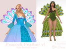 Sims 4 — Peacock Feather v1 by Dissia — Peacock back feathers fan inspired by one of popular doll movies