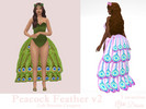 Sims 4 — Peacock Feather v2 by Dissia — Peacock back feather going down