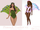 Sims 4 — Peacock Feather v3 by Dissia — Peacock back feathers fan