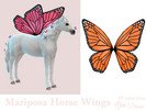 Sims 4 — Mariposa Horse Wings by Dissia — Butterfly like fairy wings with soft glitter for cats