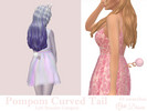 Sims 4 — Pompom Curved Tail by Dissia — Curved pig like tail with a pom pom at the end