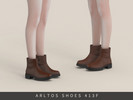 Sims 4 — Short leather boots Female by Arltos — 9 colors.