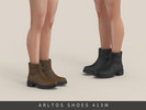 Sims 4 — Short leather boots Male by Arltos — 9 colors.