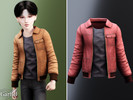 Sims 4 — Child - Sleek leather jacket with collar, pockets, and ribbed cuffs by Garfiel — A stylish child leather jacket