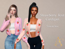 Sims 4 — Strawberry Knit Cardigan by AbendsternCC — Soft and cozy knitten cardigan decorated with cute strawberry