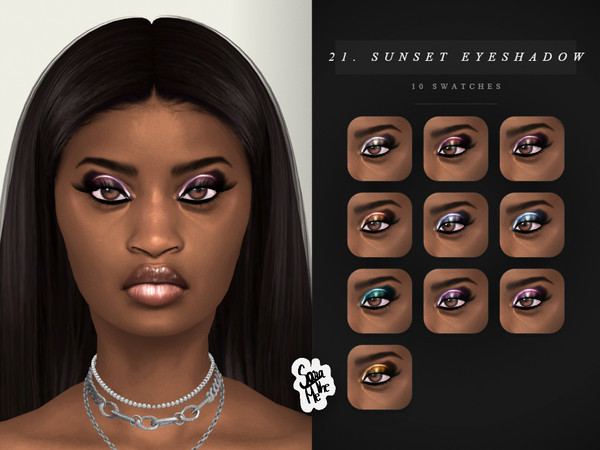 Sims 4 — 21. Sunset Eyeshadow by saratheme — -10 swatches