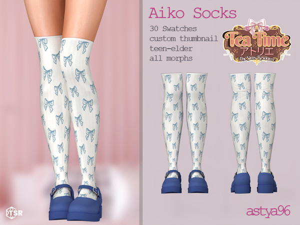 Sims 4 — Tea Time Aiko Socks by astya96cc — 19 swatches
