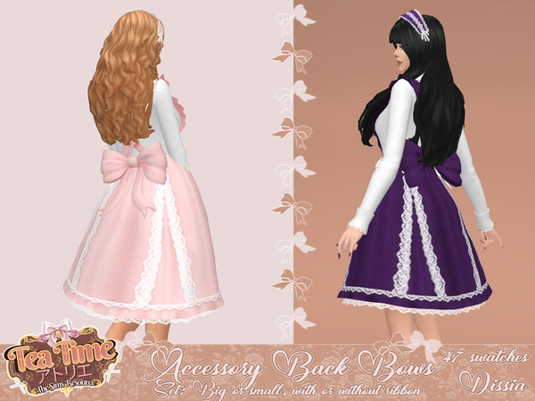 Sims 4 — Accessory Back Bows by Dissia — Accessory back bows with or without ribbons in normal or big version