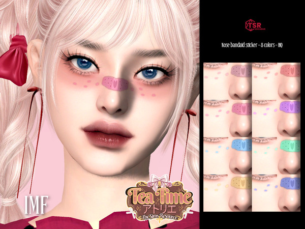 Sims 4 — Tea Time IMF Nose Bandaid Sticker by IzzieMcFire — - Stand alone item with thumbnail