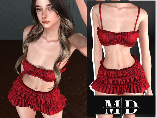 Sims 4 — (MYDARLING20) Breaking Hearts - top and skirt by Mydarling20 — Outfit Information Age Groups: Teens, Young