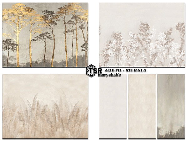 Sims 4 — Areto - Murals by marychabb — For short , medium , tall wall Kategory: Wallpaper Walls - 6 colors