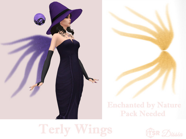 Sims 4 — Terly Wings by Dissia — Fantasy partly transparent wings !! Enchanted by Nature Pack Needed !!