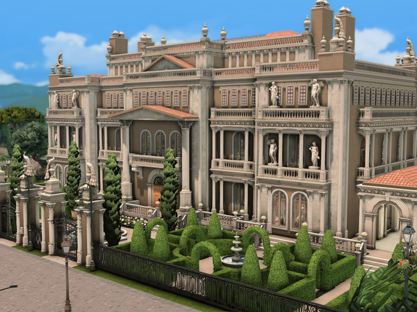 Sims 4 — Huge Palace (NO CC) by plumbobkingdom — This majestic 13-bedroom palace impresses with its classical