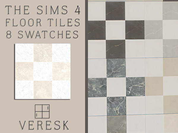 Sims 4 — VERESK_Marble square tiles 3x3 by Veresk_Veresk — Marble square tiles.