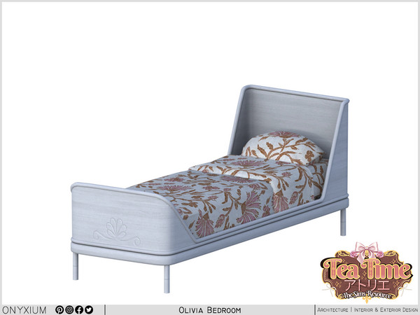 Sims 4 — Olivia Bed by Onyxium — Onyxium@TSR Design Workshop Bedroom Collection - Belong To The 2026 Year