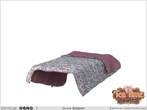 Sims 4 — Olivia Bed Blanket by Onyxium — Onyxium@TSR Design Workshop Bedroom Collection - Belong To The 2026 Year