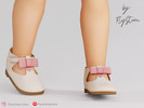 Sims 4 — Toddler Ankle Boots With Bow by FlyStone — Cozy mid boots with bows