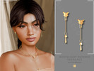 Sims 4 — PATREON Mushroom Earring by Glitterberryfly — A dangle gold mushroom earring