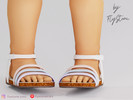 Sims 4 — Toddler Multicolored Suede Sandals With Cork Soles by FlyStone — Stylish sandals with thin strips and small