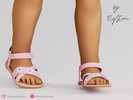 Sims 4 — Toddler Glossy Sandals With Flowers On The Strap by FlyStone — Light and comfotable sandals with flowers