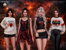 Sims 4 — SET-End of Beginning P269 - Patreon (feat. Mermalade) by busra-tr — Set Inclued : Top - Short - Sweatshirt -
