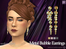 Sims 4 — Metal Bubble Earrings by SunflowerPetalsCC — A pair of long, dangling earrings made of metal and a few diamonds.