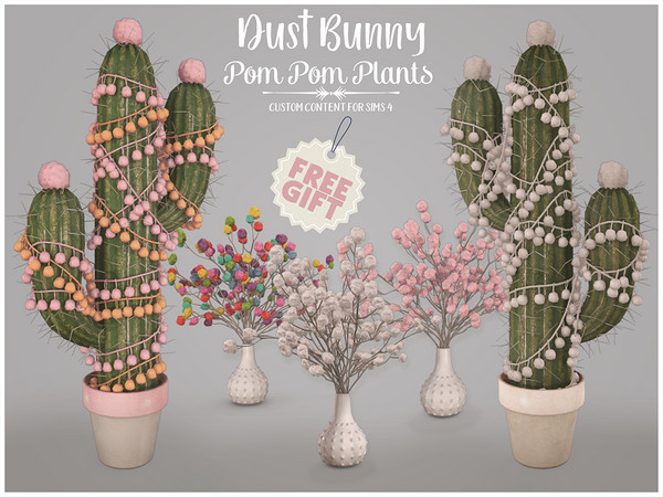 Sims 4 — Dust Bunny Pom Pom Plant by VentaStudio — Vacation Set (8 Items): Unicorn Sprinkler (1 Swatch)