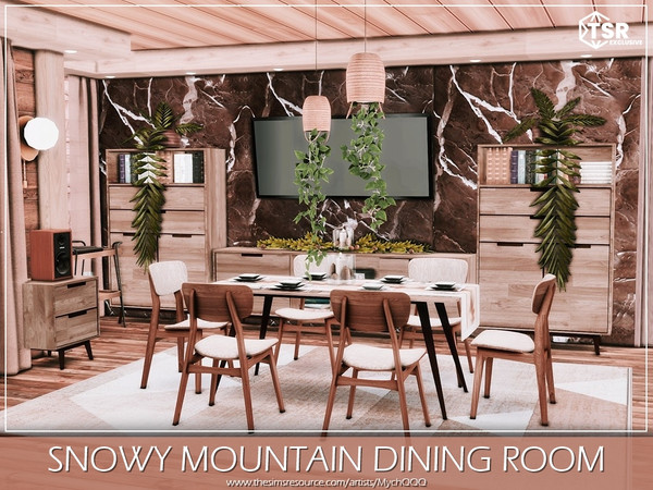 Sims 4 — Snowy Mountain Dining Room by MychQQQ — Value: $ 14,181