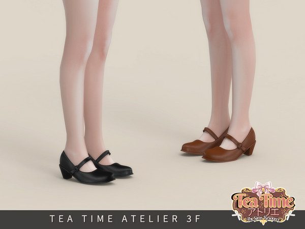 Sims 4 — Tea Time Atelier - Retro Mary Jane Female by Arltos — 6 colors.