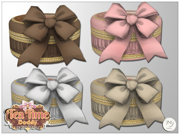 Sims 4 — Jomsims TeaTimeAtelier Doddy deco round box by jomsims — For our theme, check out the Doddy collection.