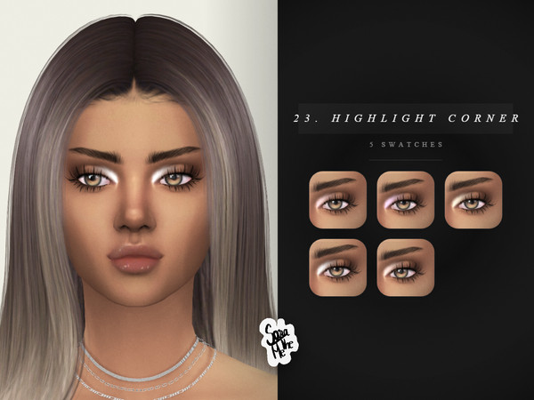 Sims 4 — 23. Highlight Corner Eyeshadow by saratheme — -5 swatches