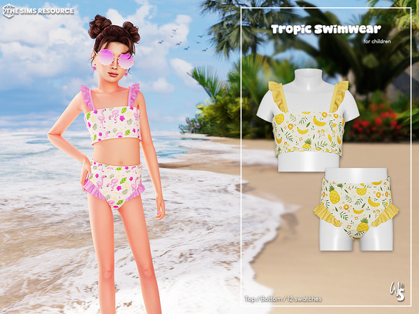 Sims 4 — Tropic Swimwear for child by WisteriaSims — - FOR CHILDREN - NEW MESH - GIRLS