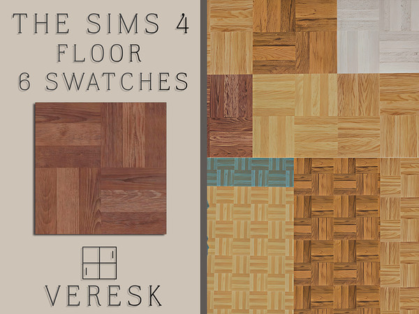 Sims 4 — VERESK_Wooden floor Squares by Veresk_Veresk — Wooden floor Squares in 6 variants from Veresk for your Sims 4