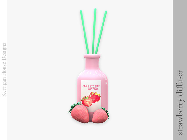Sims 4 — Strawberry Incense Diffuser by kerriganhouse — A cute strawberry pink themed cosmetic set.
