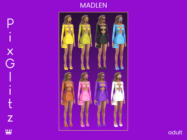 Sims 4 — [Madlen] PixGlitz Dress w bag(Look1) by Madlen — Inspired by the glitz and glamour of the party scene, PixGlitz