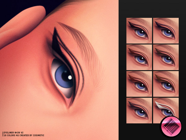 Sims 4 — Angle Trace Eyeliner N438 V2 by cosimetic — A bolder and softer diffused version with a thicker wing and relaxed