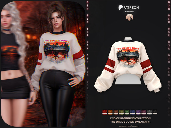Sims 4 — End of Beginning Collection - The Upside Down Sweatshirt P269 +HQ by busra-tr — Set Inclued : Top - Short -