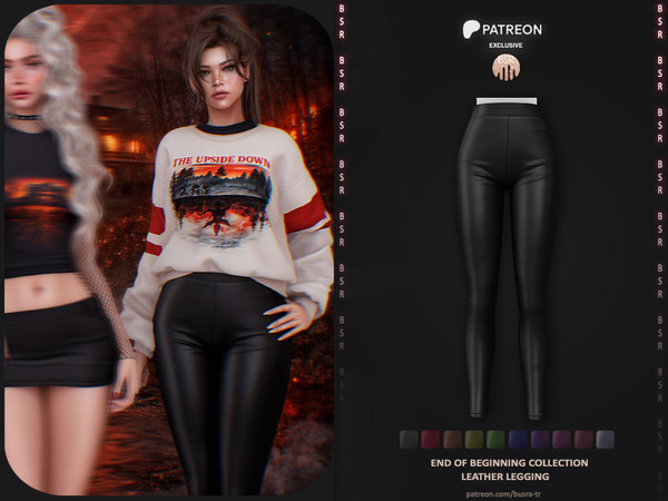 Sims 4 — End of Beginning Colection - Leather Legging P269 +HQ by busra-tr — Set Inclued : Top - Short - Sweatshirt -