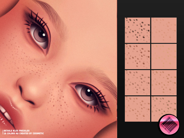 Sims 4 — Quiet Grain Freckles N135 by cosimetic — A soft maxis match freckles set suitable for both male and female sims.