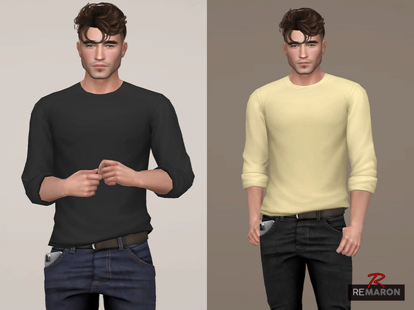 Sims 4 — Sweater Shirt Menswear by remaron — Sweater shirt for Male Sims, teens to elders in The Sims 4 ReMaron_M_Top025