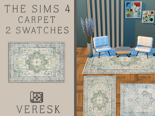 Sims 4 — VERESK_Carpet with an antique pattern by Veresk_Veresk — A rectangular rug with an antique pattern in two