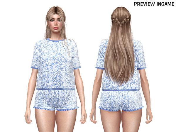 Sims 4 — DAPHS - Clothes SET525 - Patterned Pyjama Shorts C1723 - TSR by Daph's — A soft and stylish patterned pajama set