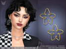Sims 4 — Wire Star Hoop Earrings by feyona — Wire Star Hoop Earrings come with 8 swatches (4 alpha and 4 MM-style)