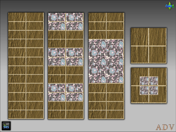 Sims 4 — ADV_Mabra_s4WallFloorSet05_floors by MABRA2 — Set of multi-parted bathroom tiles